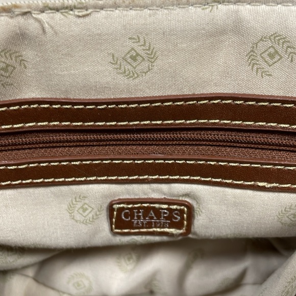 Slightly used Chaps tan & brown purse. - Picture 4 of 4